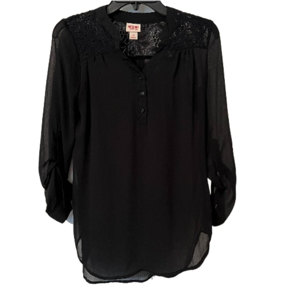 SOLD-Mossimo Supply Co. Black Gauze Blouse Size Small